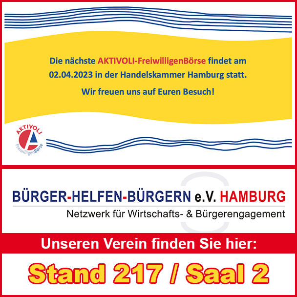 Bürger helfen Bürgern e.V. Hamburg bei AKTIVOLI Freiwilligenbörse 2023