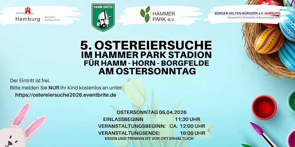 5. Ostereiersuche im Hammer Park Stadion 2026